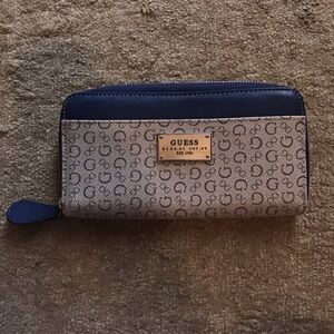 navy/brown guess wallet